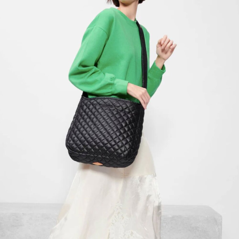 MZ Wallace Black Parker Deluxe crossbody bag.
